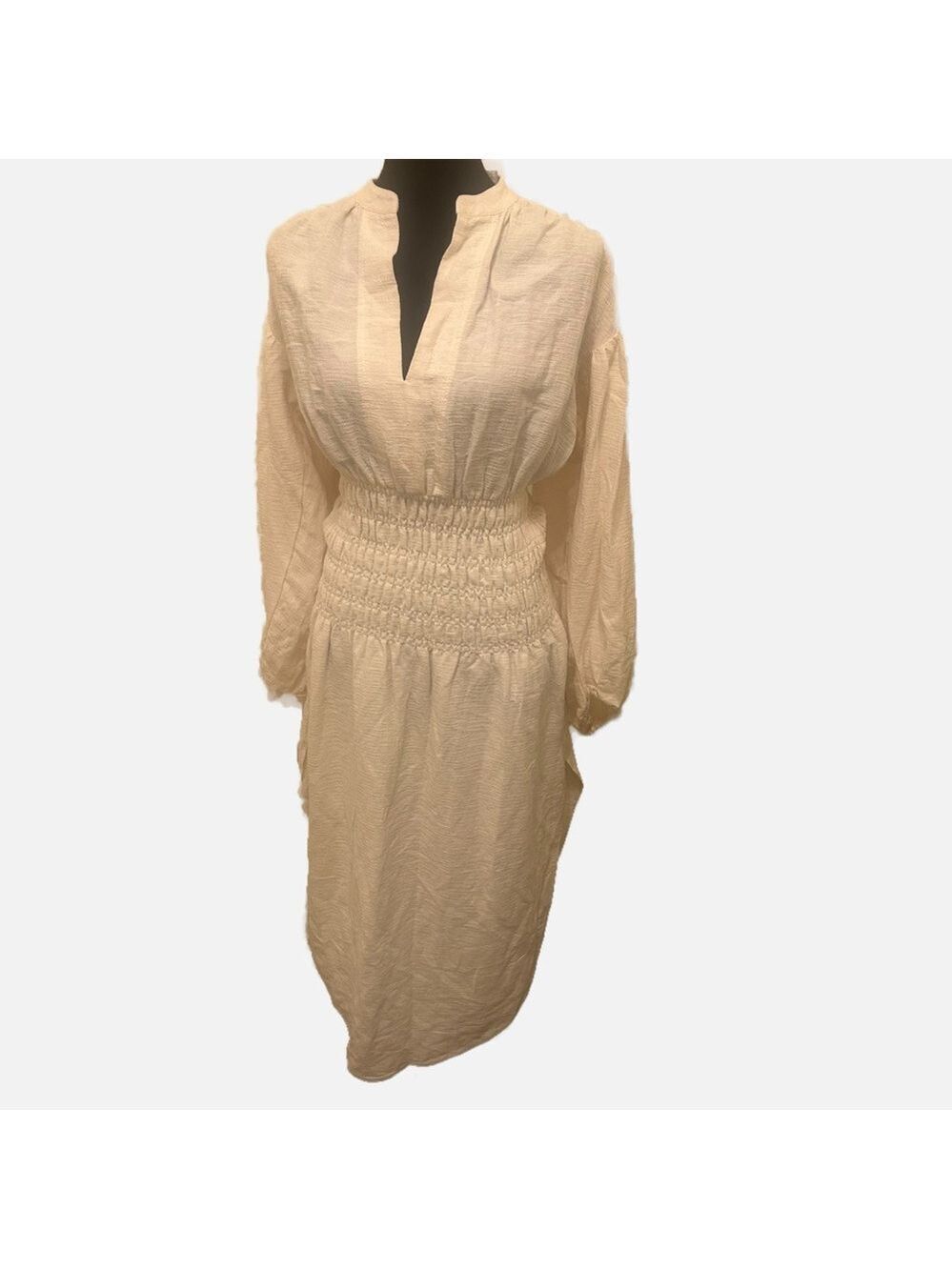 Shona Joy Linen Blend Midi Dress Coastal Lagen look Spring Boho Minumalist
